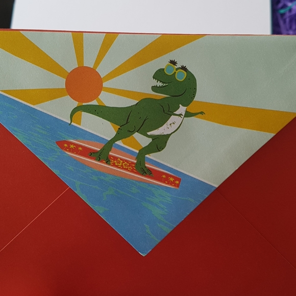 2 pcs C R Gibson Luxury Card Dinosaur (1 Card with Envelope) - Picture 16 of 16